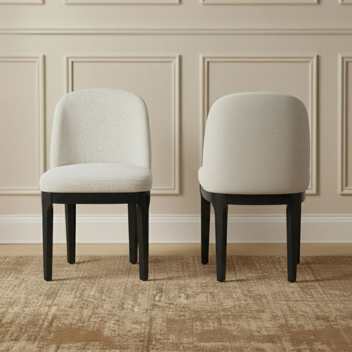 Jamie Black Dining Chair Set of 2 - Natural, Fabric Wood