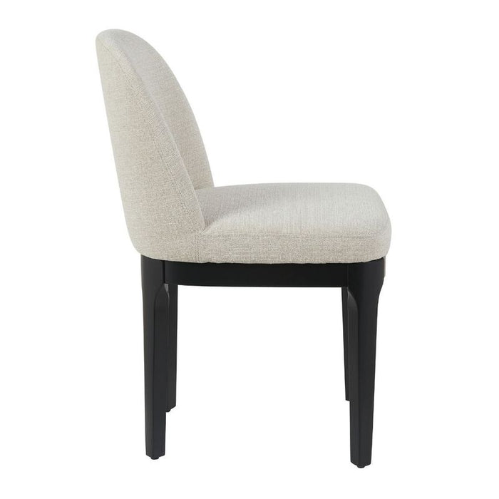 Jamie Black Dining Chair Set of 2 - Natural, Fabric Wood