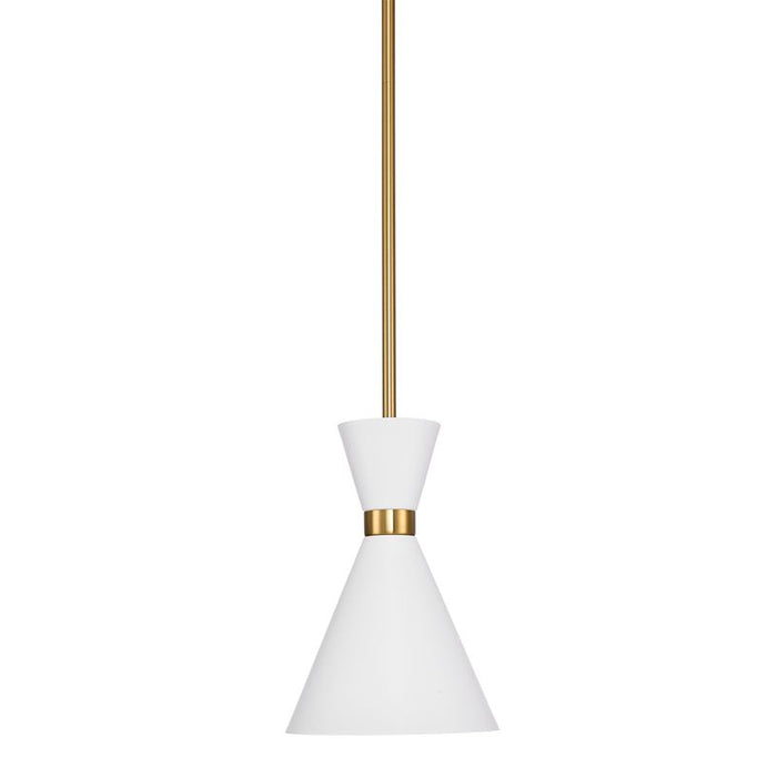 Oslo Pendant - White w Brass
