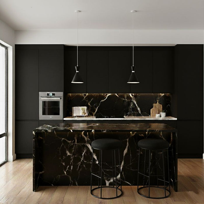 Oslo Pendant - Black w White, Metal