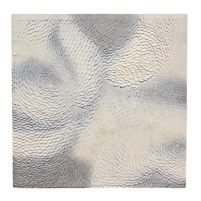 Flux Leather Wall Art - White Canvas