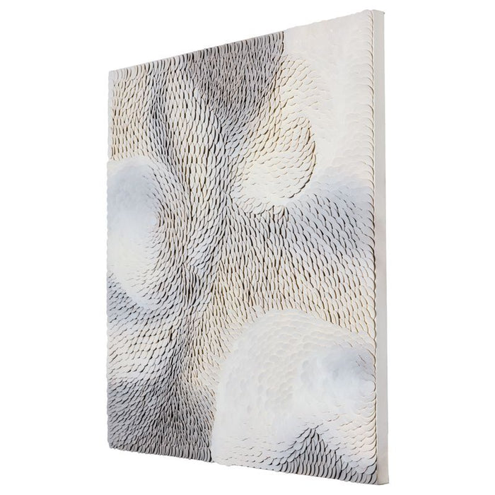 Flux Leather Wall Art - White Canvas
