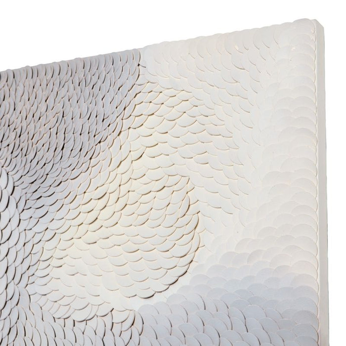 Flux Leather Wall Art - White Canvas