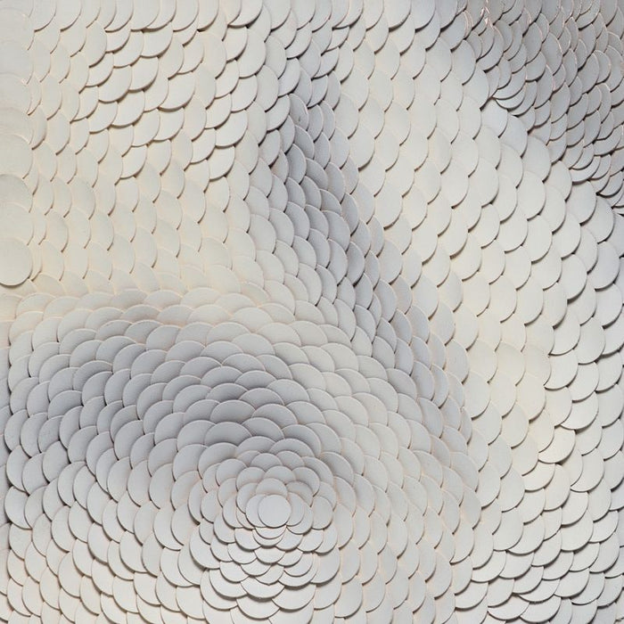 Flux Leather Wall Art - White Canvas