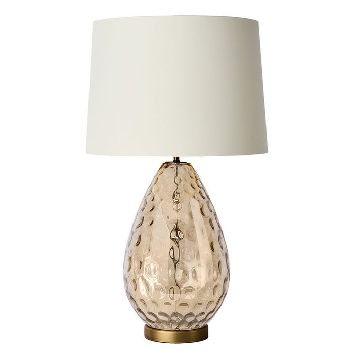 Mabel Table Lamp - Gold Fabric Glass, 73cm H