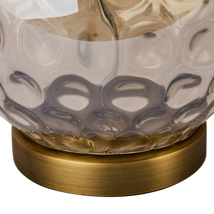 Mabel Table Lamp - Gold Fabric Glass, 73cm H