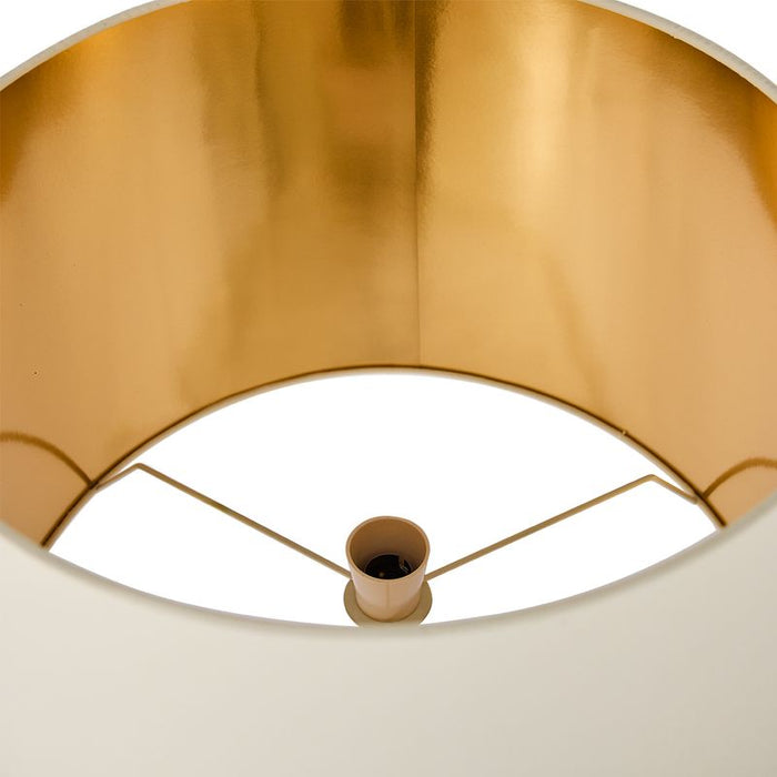 Mabel Table Lamp - Gold Fabric Glass, 73cm H