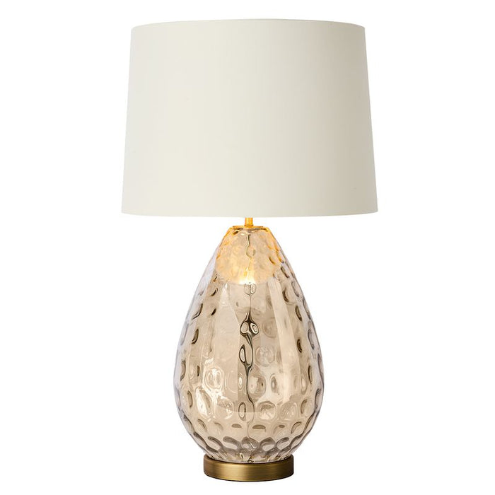 Mabel Table Lamp - Gold Fabric Glass, 73cm H