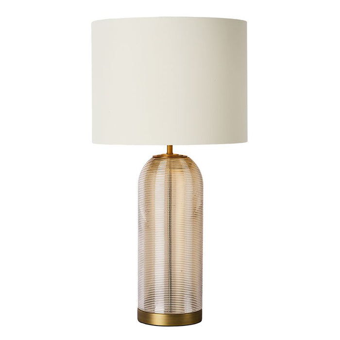 Alistair Table Lamp - Gold Fabric Glass, 69cm H