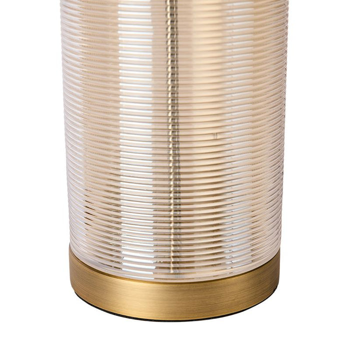 Alistair Table Lamp - Gold Fabric Glass, 69cm H