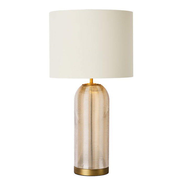 Alistair Table Lamp - Gold Fabric Glass, 69cm H