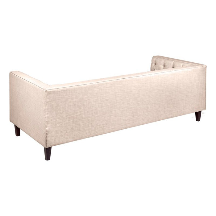 Tuxedo 3 Seater Tufted Sofa - Fawn Linen, 228cm