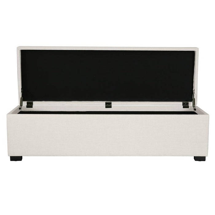 Soho Storage Bench Ottoman - Ecru, White Linen