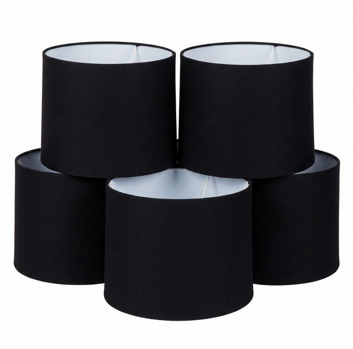 Capella Tapered Shade - Medium Black - Bulk Buy Qty 5, Linen, 36cm Dia