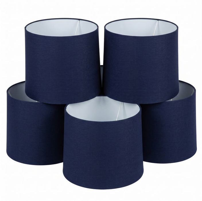 Capella Tapered Shade - Tall Navy - Bulk Buy Qty 5, Linen, 42cm Dia