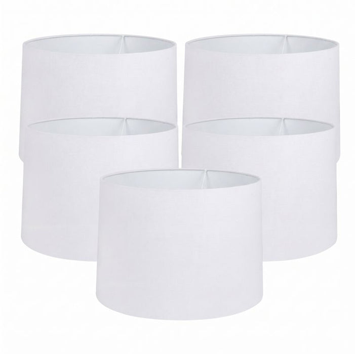 Capella Tapered Shade - Medium White - Bulk Buy Qty 5, Linen, 36cm Dia
