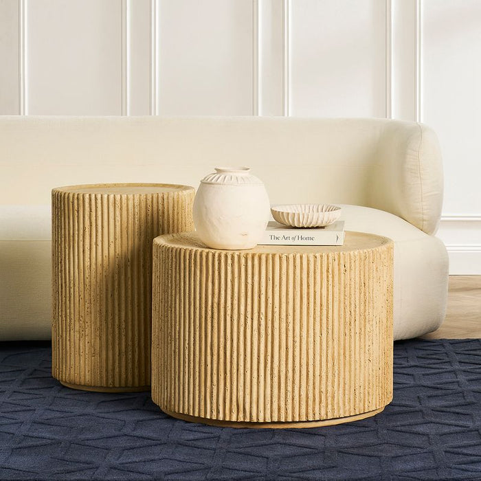 Kos Side Table - Natural Stone, 42.5cm