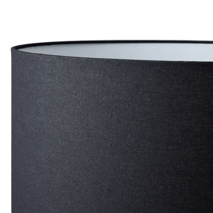 Mendoza Table Lamp - White w Black Shade, Linen, 73cm H