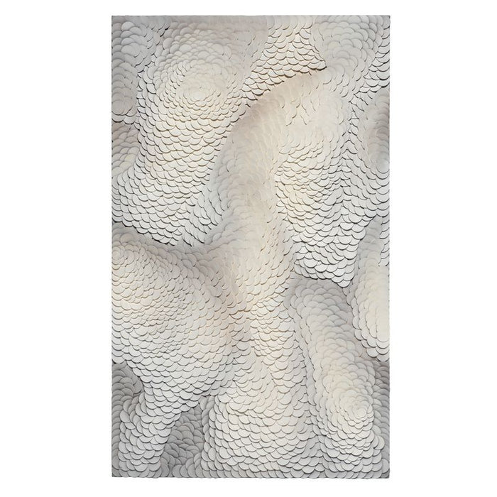 Flow State Leather Wall Art - White Canvas