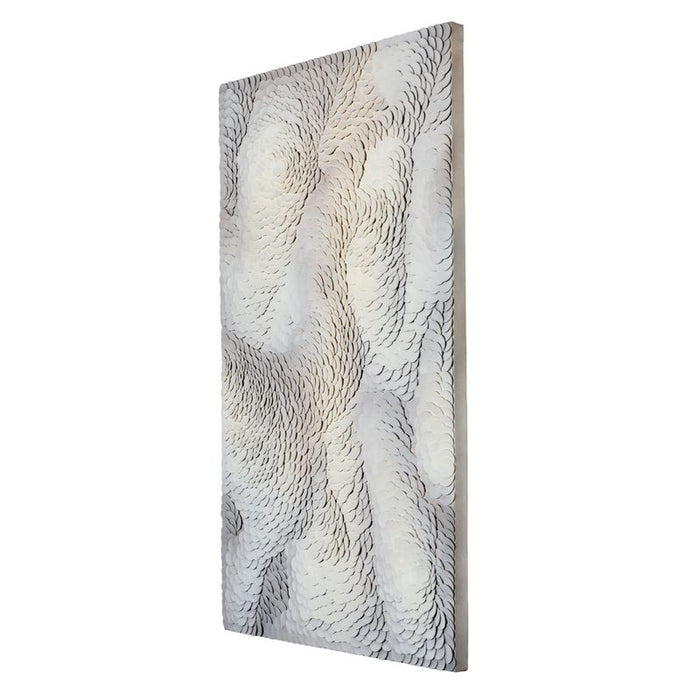 Flow State Leather Wall Art - White Canvas