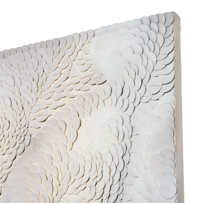 Flow State Leather Wall Art - White Canvas