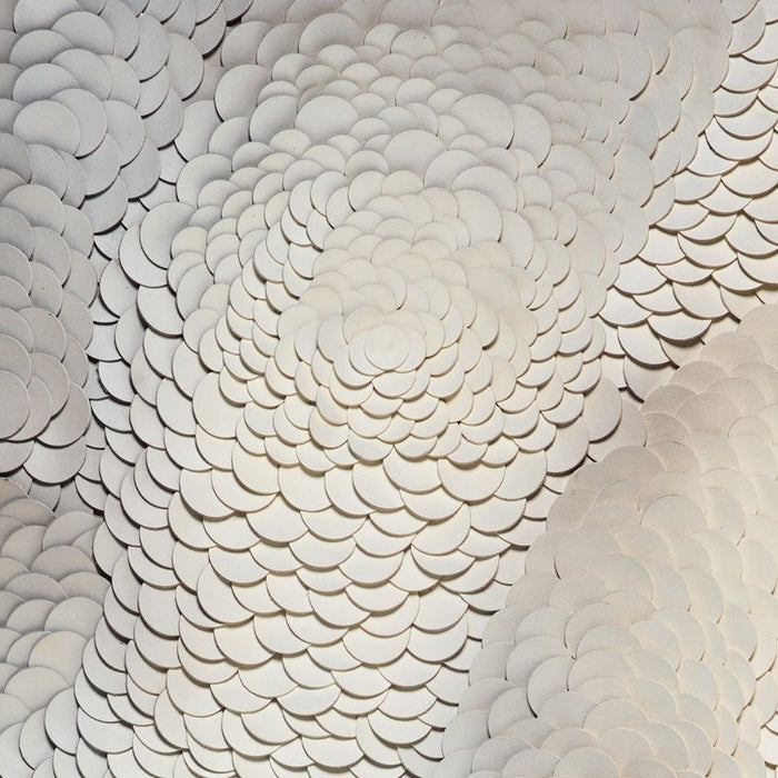 Flow State Leather Wall Art - White Canvas