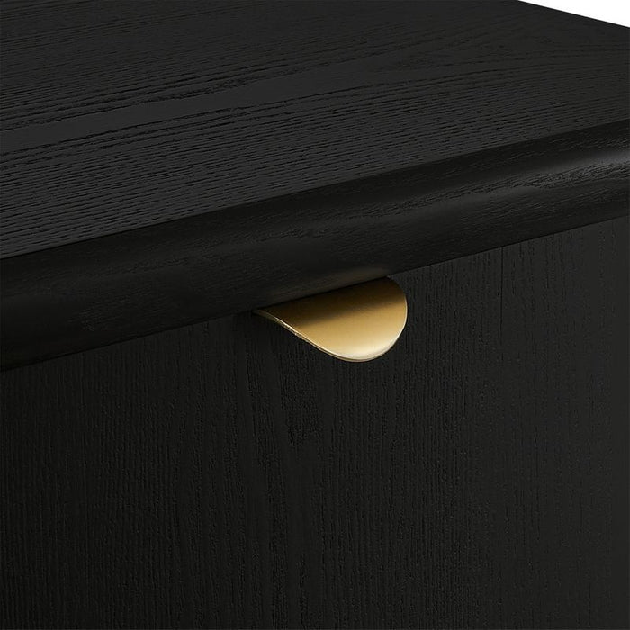 Lina Bedside Table - Black, Wood Metal, 55cm H