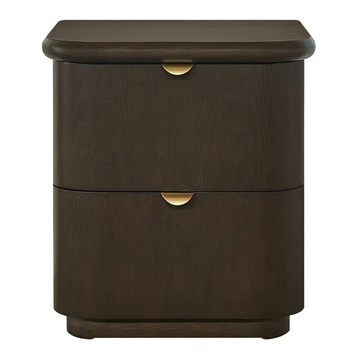 Lina Bedside Table - Smoked Oak, 55cm H