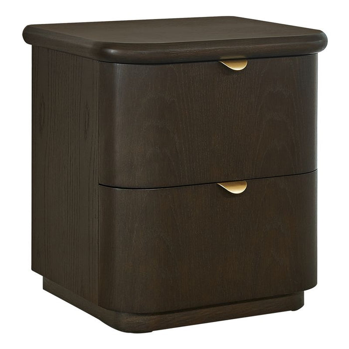 Lina Bedside Table - Smoked Oak, 55cm H