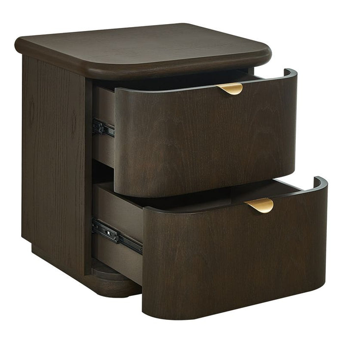 Lina Bedside Table - Smoked Oak, 55cm H