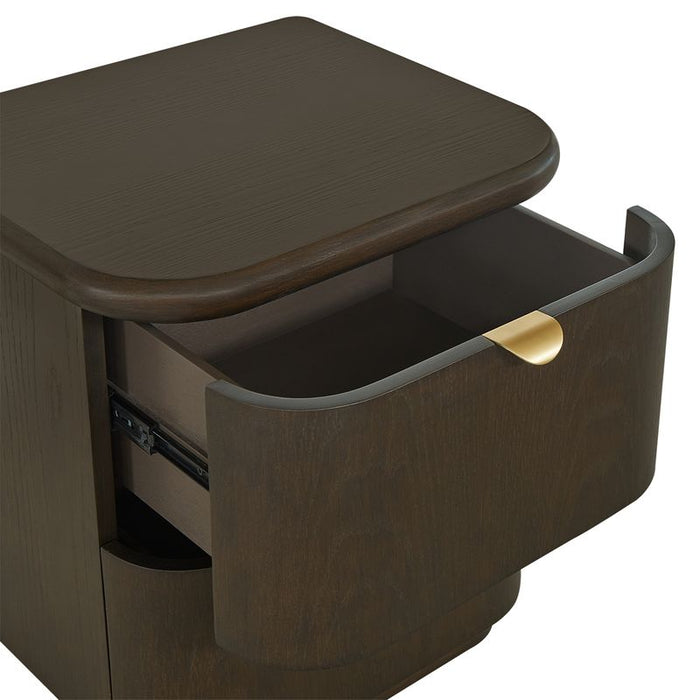 Lina Bedside Table - Smoked Oak, 55cm H