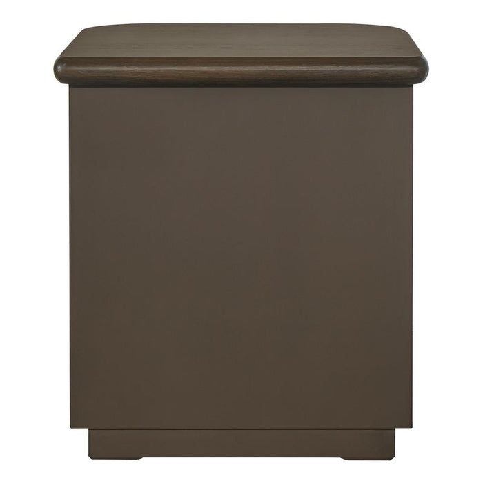 Lina Bedside Table - Smoked Oak, 55cm H