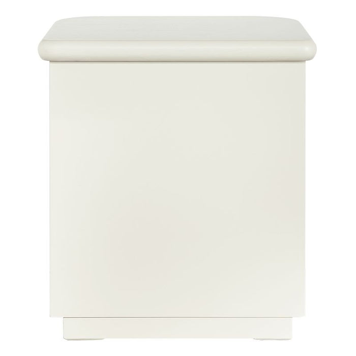 Lina Bedside Table - Ivory, Wood Metal, 55cm H