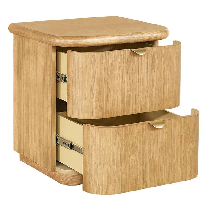 Lina Bedside Table - Natural Oak, 55cm H