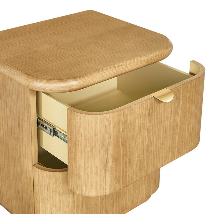 Lina Bedside Table - Natural Oak, 55cm H