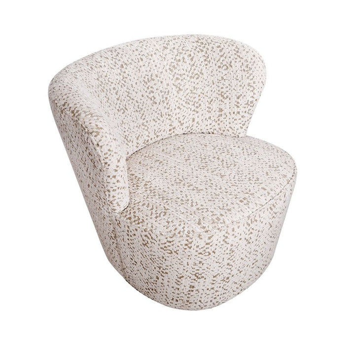 Alberta Swivel Chair - Oyster Jacquard, Fabric Wood