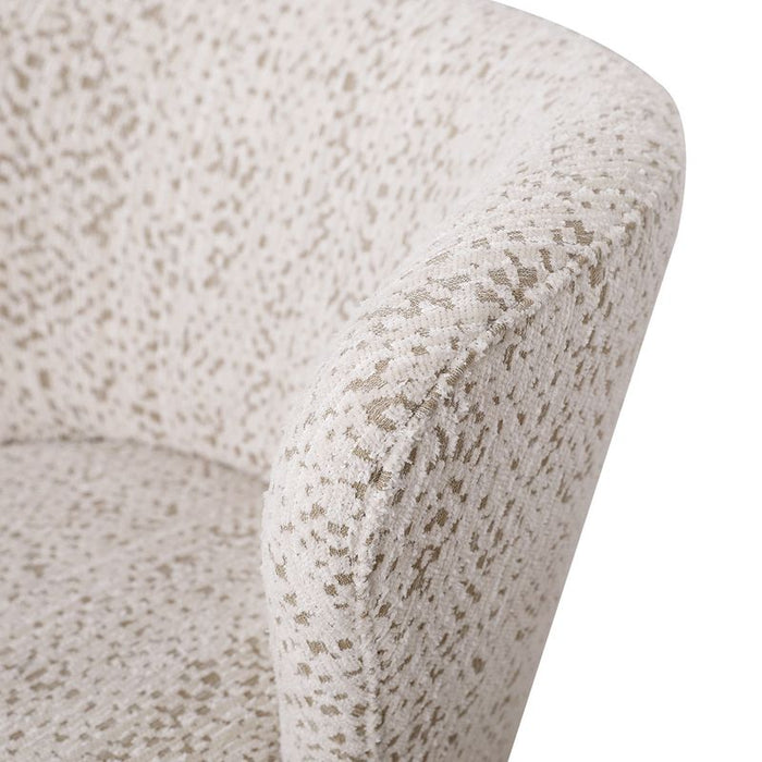 Alberta Swivel Chair - Oyster Jacquard, Fabric Wood