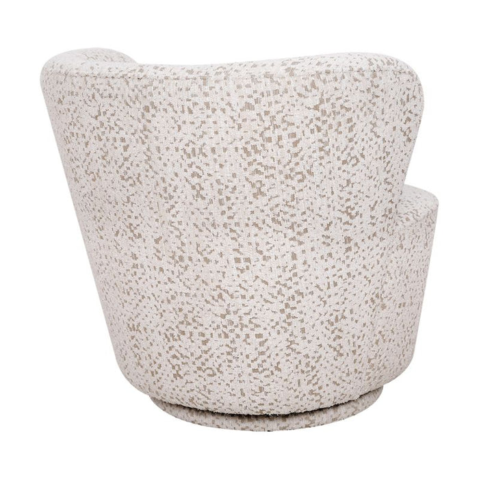 Alberta Swivel Chair - Oyster Jacquard, Fabric Wood