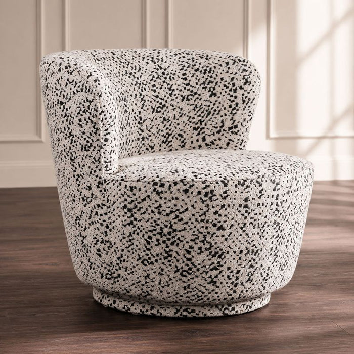 Alberta Swivel Chair - Charcoal Jacquard, Fabric Wood