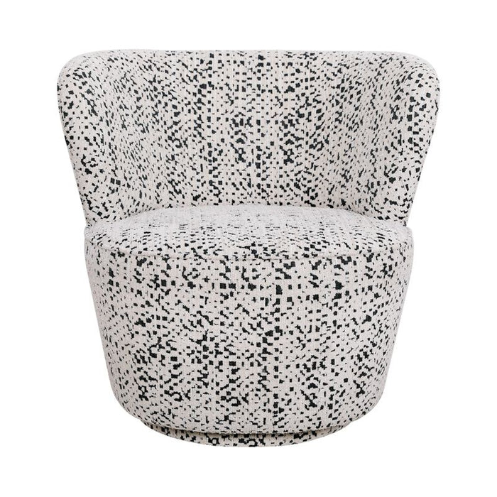 Alberta Swivel Chair - Charcoal Jacquard, Fabric Wood