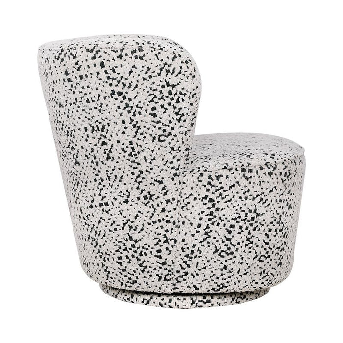 Alberta Swivel Chair - Charcoal Jacquard, Fabric Wood