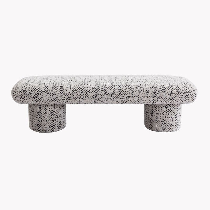 Eleanor Bench Ottoman - Charcoal Jacquard, Fabric Wood