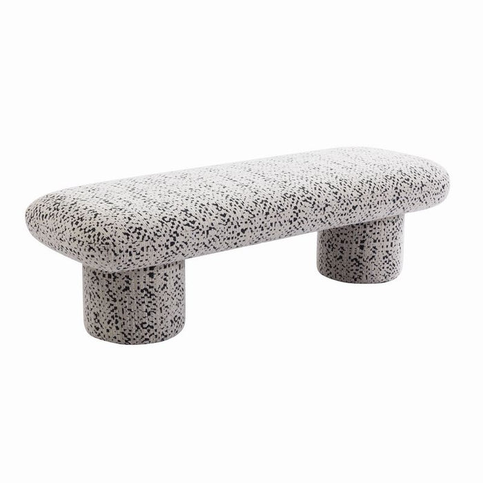 Eleanor Bench Ottoman - Charcoal Jacquard, Fabric Wood