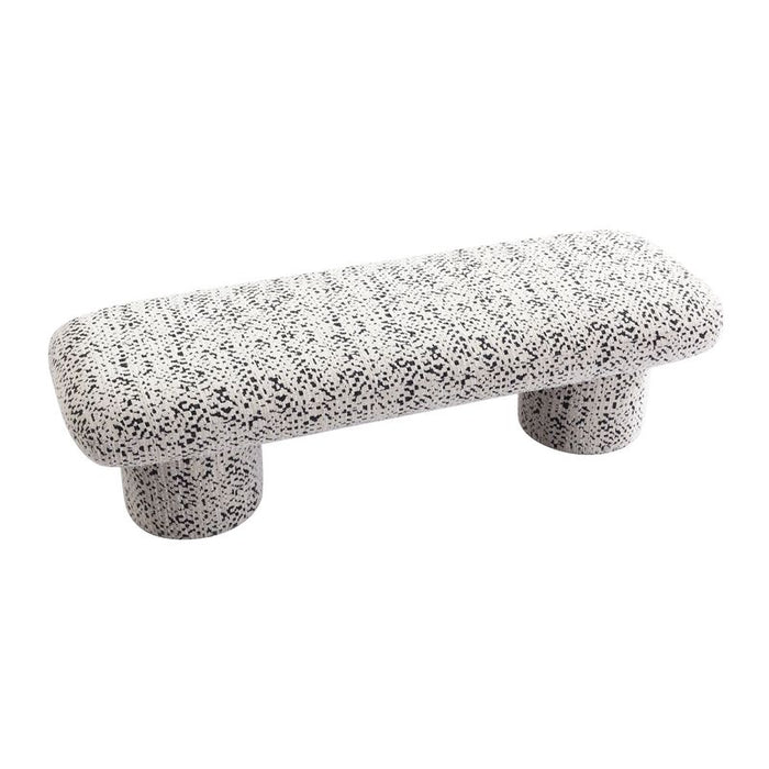 Eleanor Bench Ottoman - Charcoal Jacquard, Fabric Wood