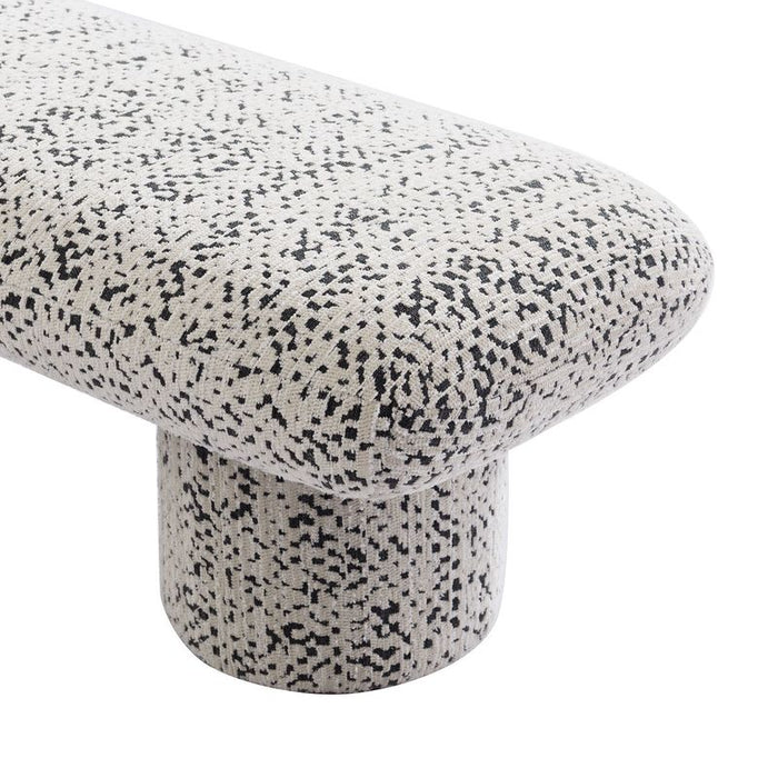 Eleanor Bench Ottoman - Charcoal Jacquard, Fabric Wood