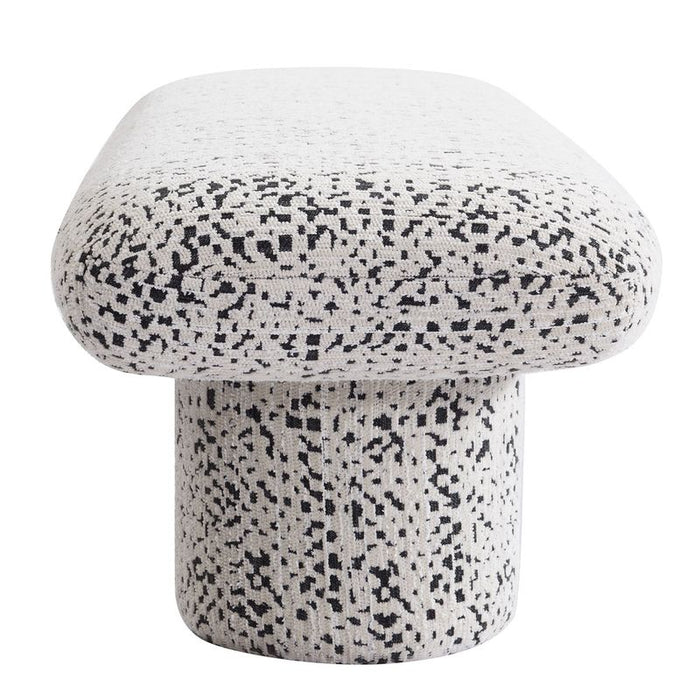 Eleanor Bench Ottoman - Charcoal Jacquard, Fabric Wood