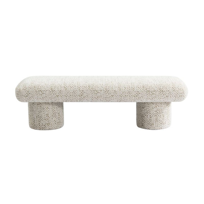 Eleanor Bench Ottoman - Oyster Jacquard, Cream Fabric Wood