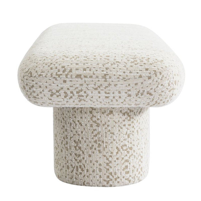 Eleanor Bench Ottoman - Oyster Jacquard, Cream Fabric Wood