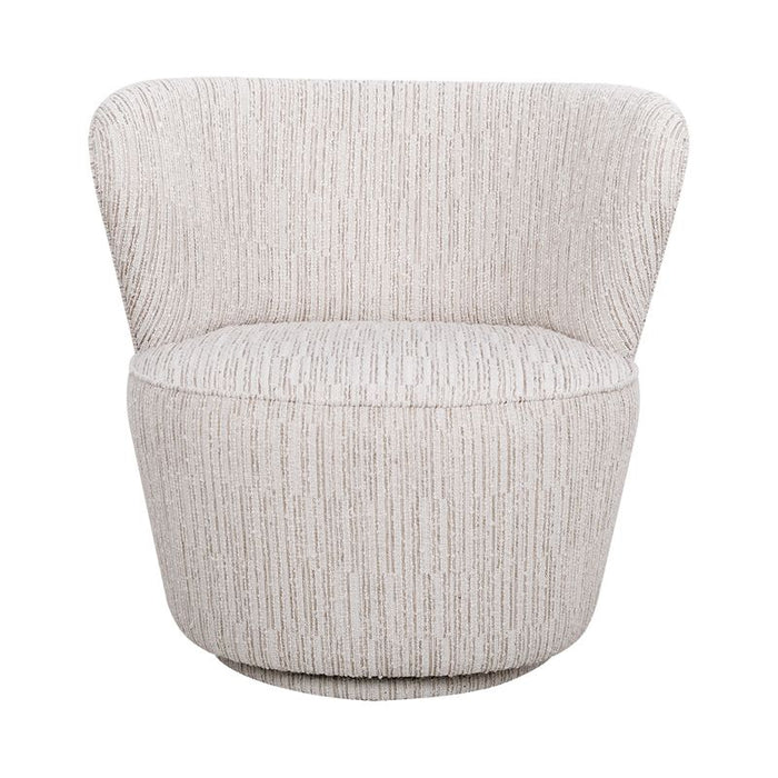 Alberta Swivel Chair - Ivory Weave, Fabric Wood
