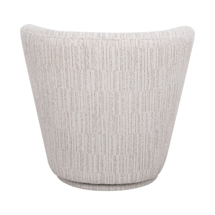 Alberta Swivel Chair - Ivory Weave, Fabric Wood